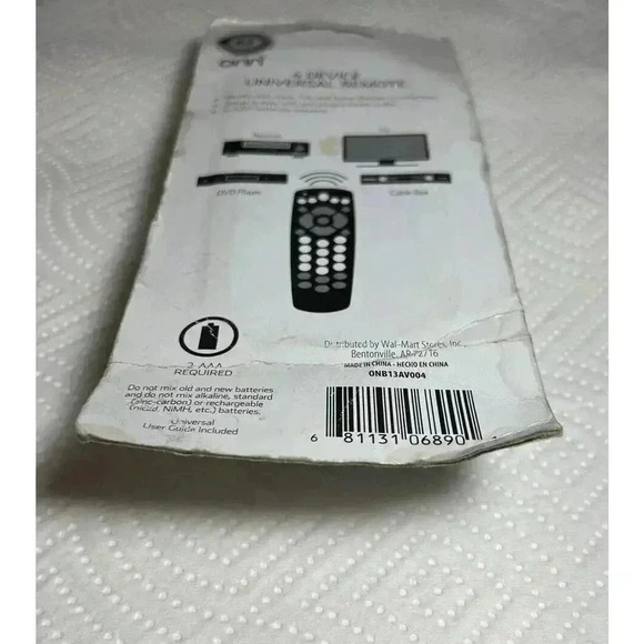 Onn 4 Device Universal Remote Control ONB13AV004 Easy Setup TV DVD Receiver NEW - Picture 7 of 9